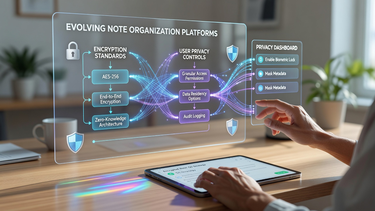 Exploring Encryption Standards and User Privacy Controls in Evolving Note Organization Platforms